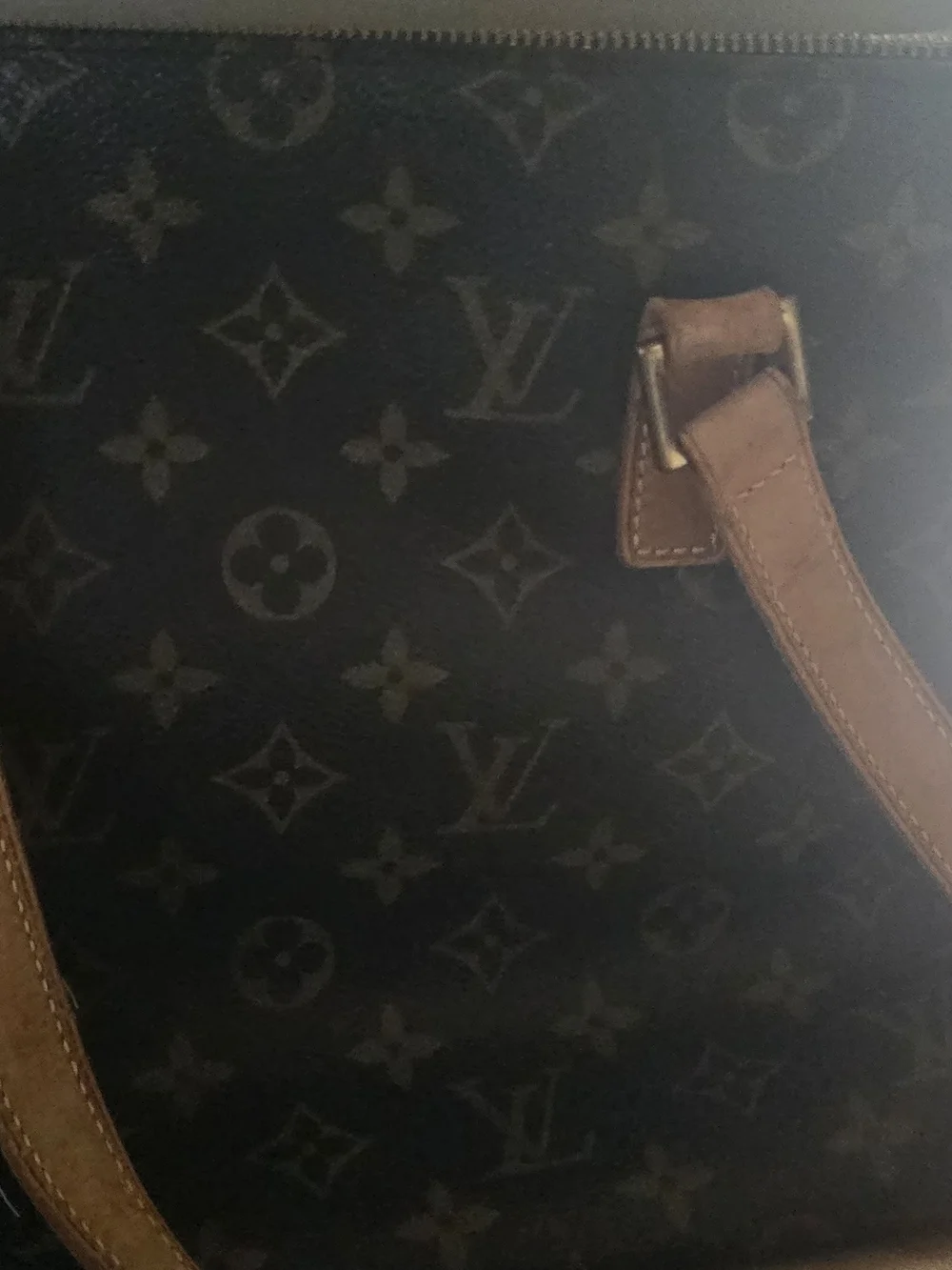Louis Vuitton Monogram Duffel Bag in Dark Brown with Tan Trim